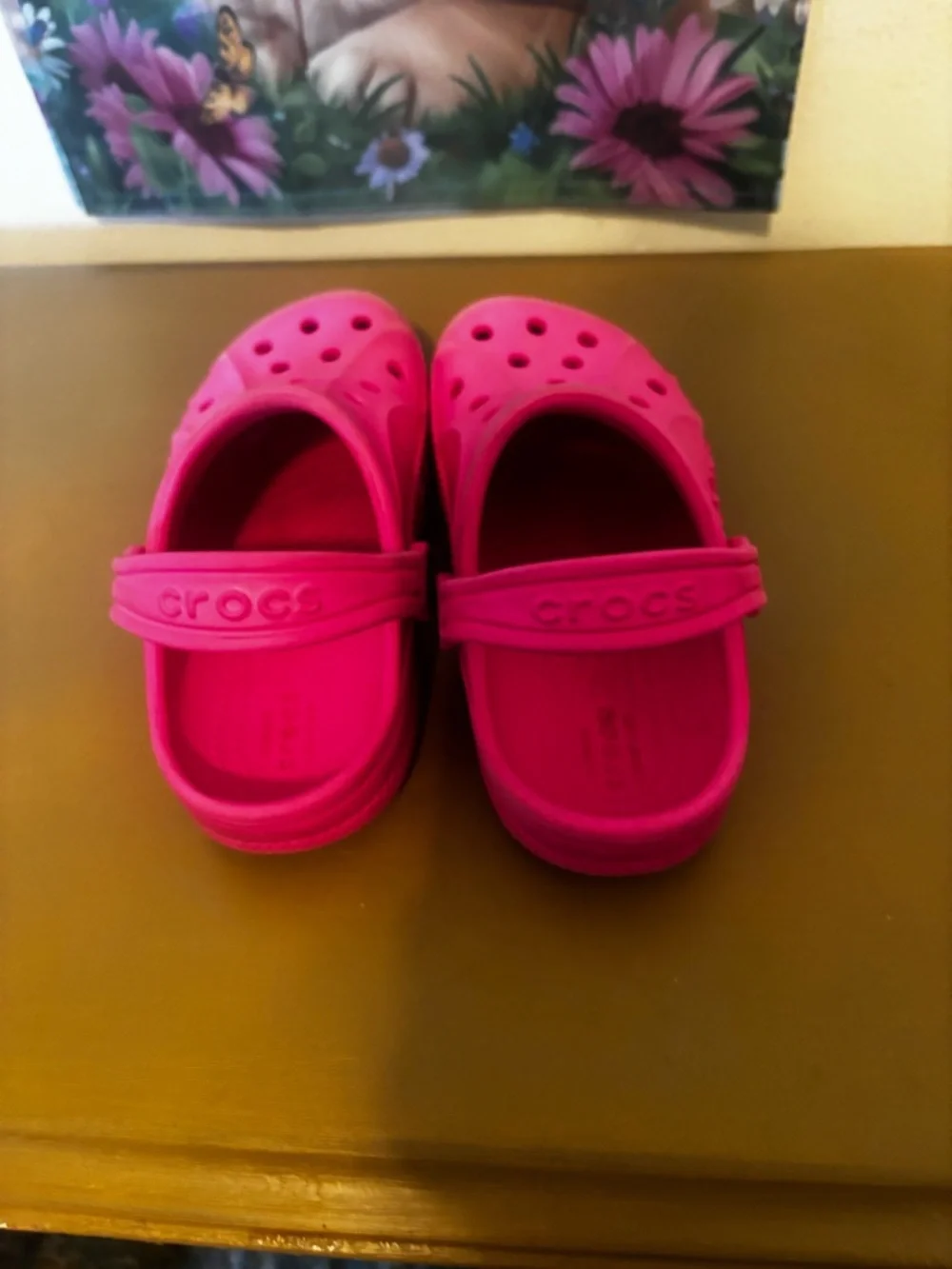 CROCS Kids Hot Pink Vented Clog Sandals